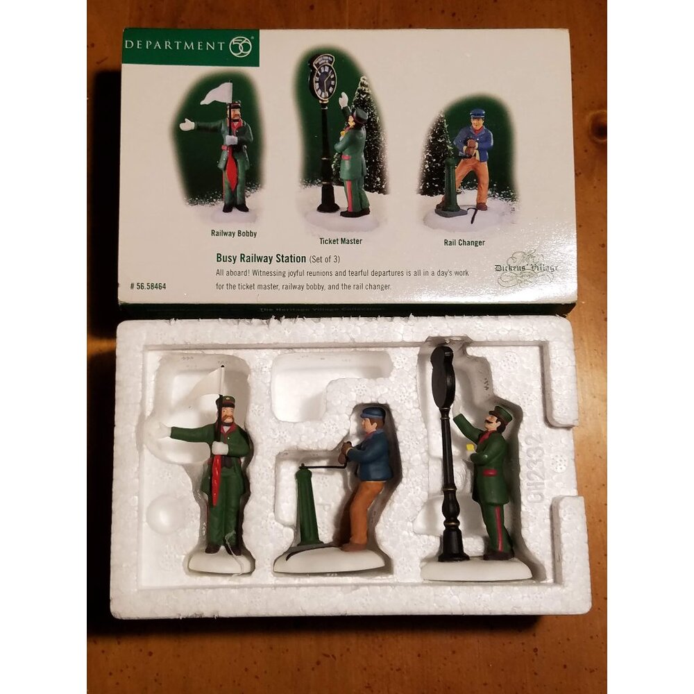"Busy Railway Station" Set of 3 #58464 Dicken's Village Series -Retired-